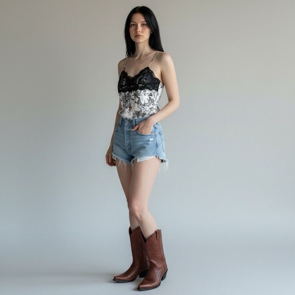 Vintage Y2K Women’s Levi’s 550 Bermuda Denim Shorts 24 . victoria secret cami XS